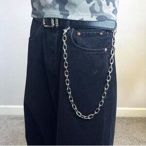 Silver chain style chain belt